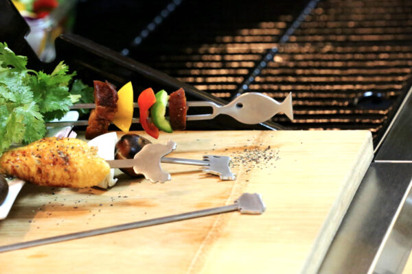 Stainless Steel Metal Flat BBQ Skewers Set with Animal Shape - Image 2