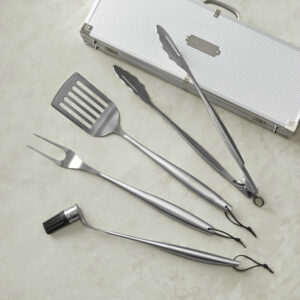 4 Piece Grill Tool Set with Aluminium Case